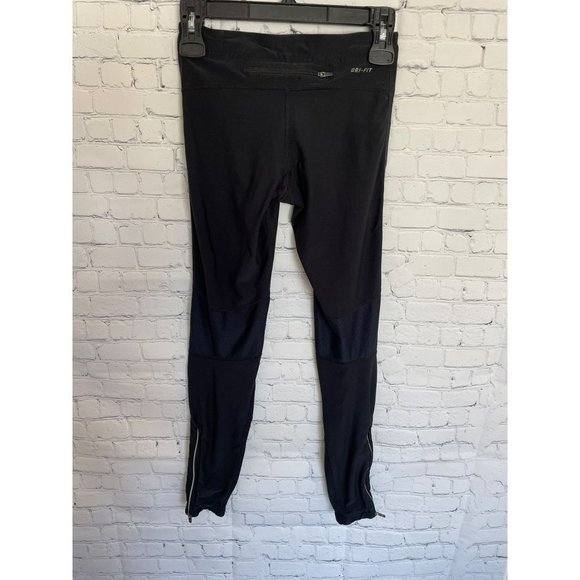 Nike Running Leggings Womens X-Small Black Dri Fit Tech Tight Bottoms Athletic - Picture 2 of 11